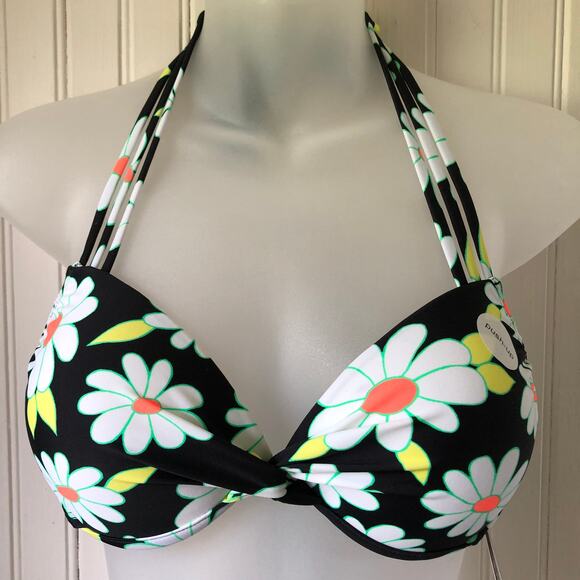 SALT + COVE Juniors Daisy Strappy Underwire Push Up Top Hipster Bottoms Size Med - Picture 3 of 7